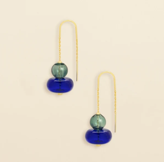 Refined Glass Stacked Threader Earrings
