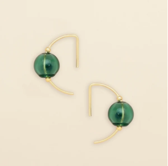 Refined Glass Hoop Earrings