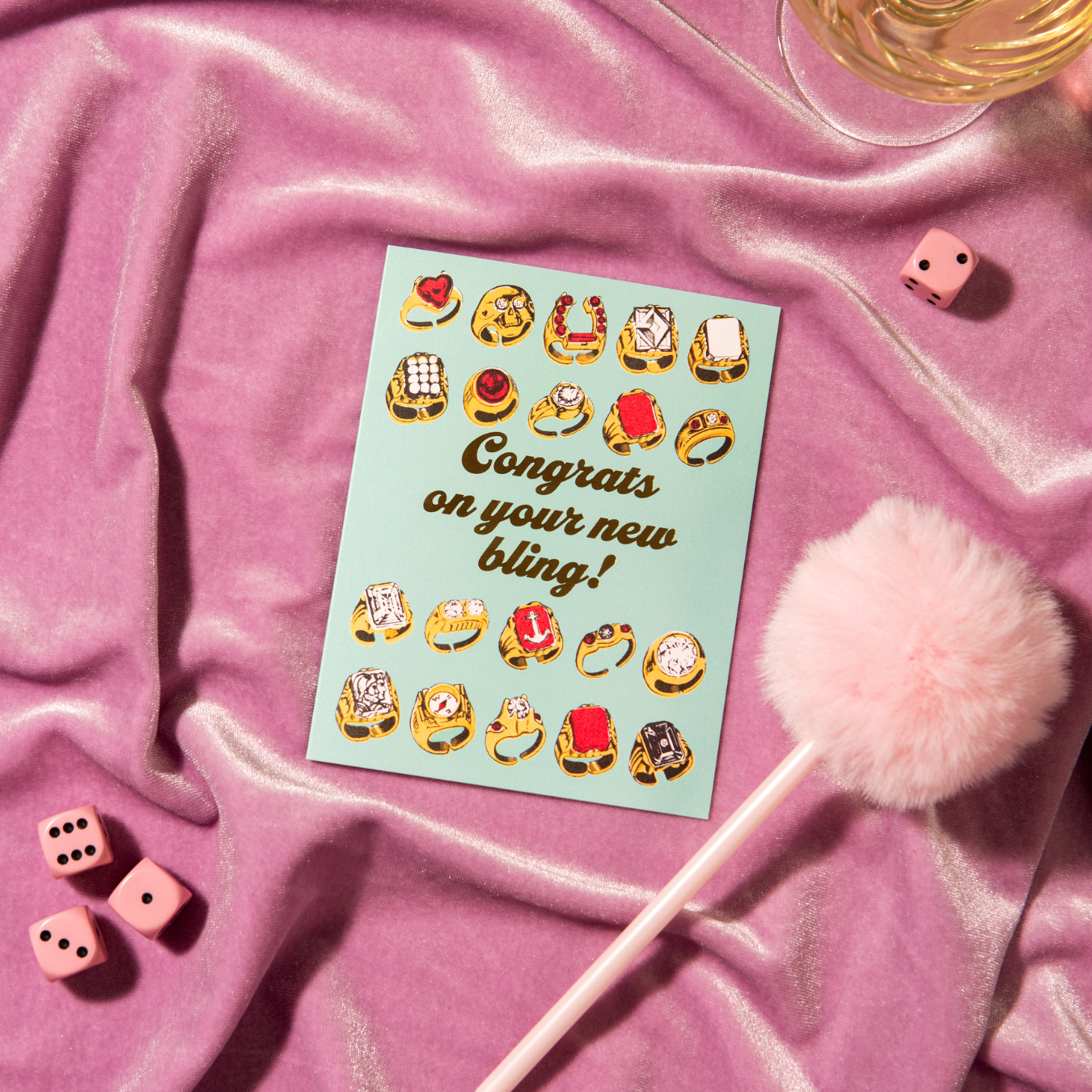 Congrats New Bling ā Foil Engagement āæ Wedding Card