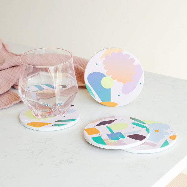 Pelagia - Absorbent Ceramic Coasters Set