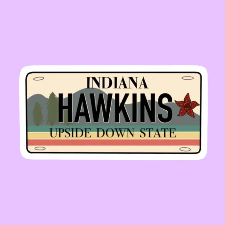 Hawkins License Plate Sticker