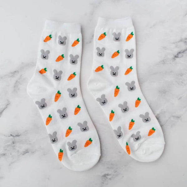 Rabbit + Carrot Socks