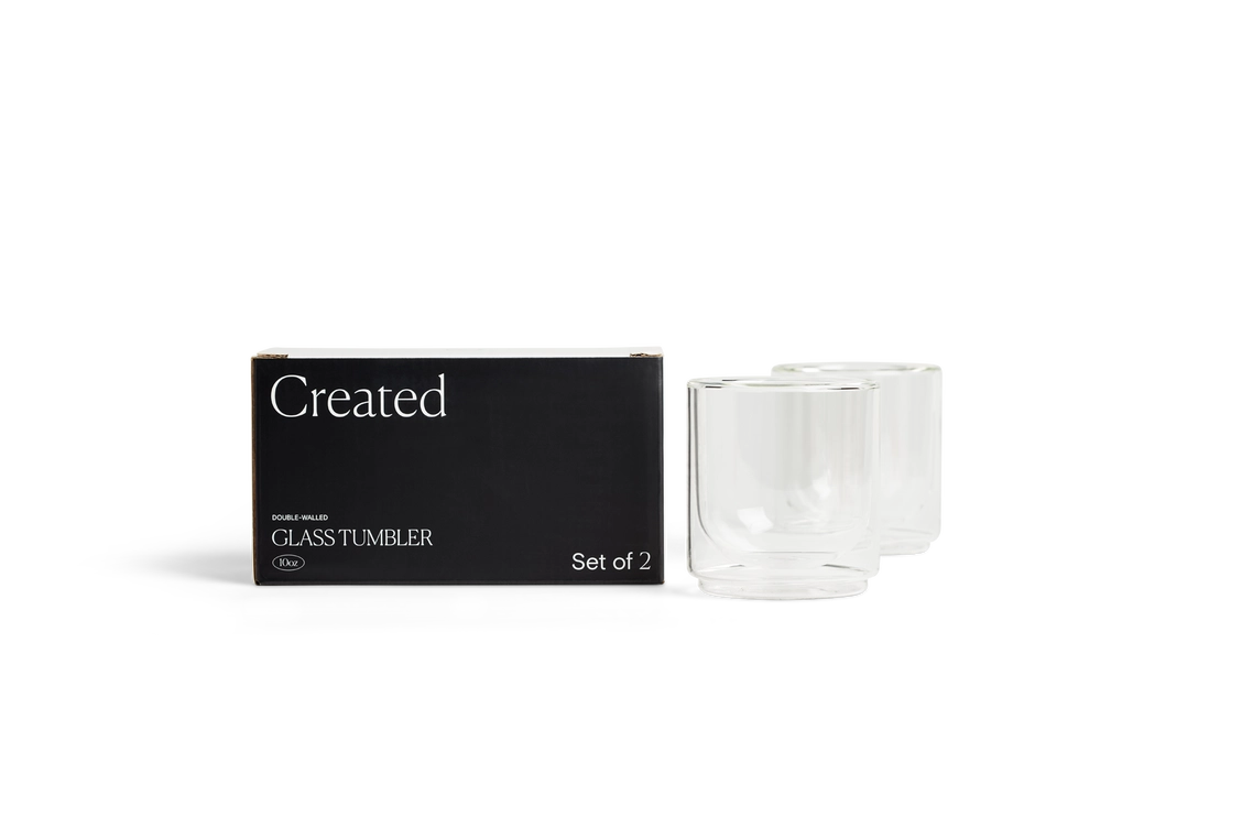 Clear Double Walled Tumbler Set