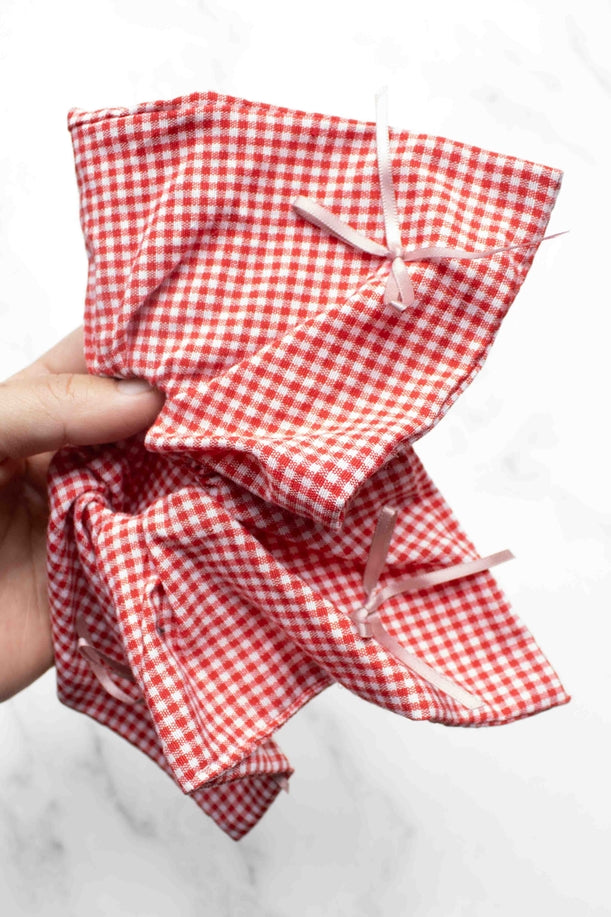 Gingham Square Scrunchie