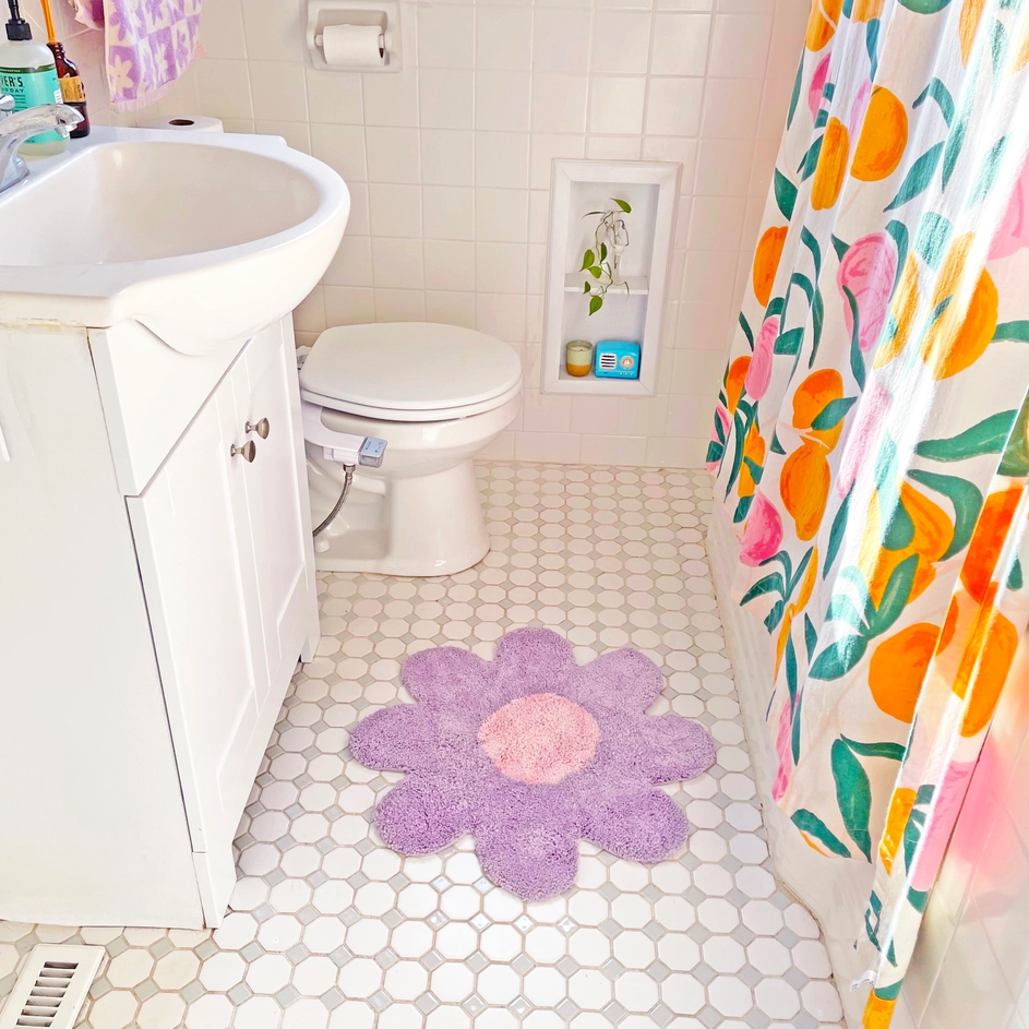 Lilac bath best sale mat set