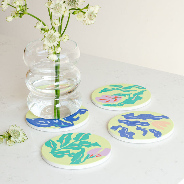 Lagoon - Absorbent Ceramic Coasters Set