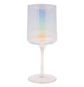 Mid Century Stemmed Wine Glass - Iridescent