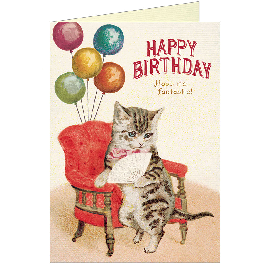 Happy Birthday Cat Fan Card