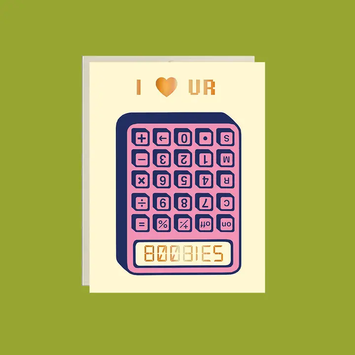 Calculator Boobies Valentines Card