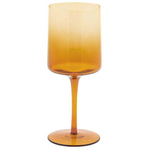 Mid Century Stemmed Wine Glass - Amber Ombre