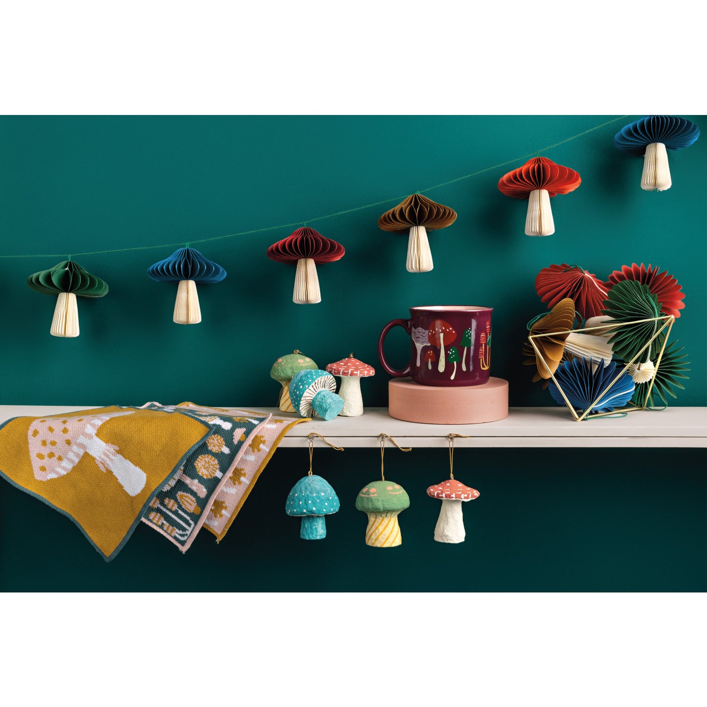 Mushroom Honeycomb Ornament - 4 colors