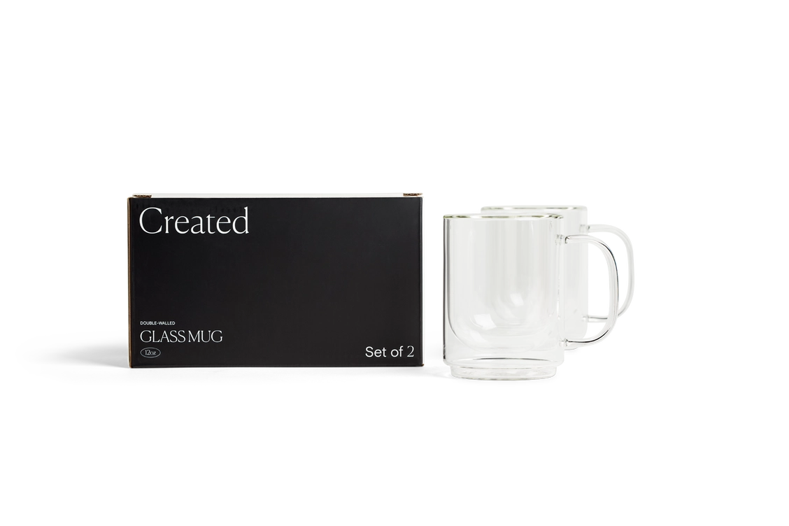 Clear Double Walled Mug Set