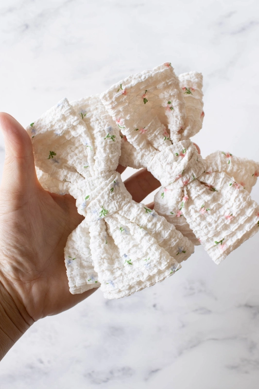 Cottage Bow Barrette - Pink