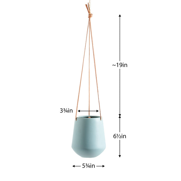 Hanging Pot w/ Leather Straps