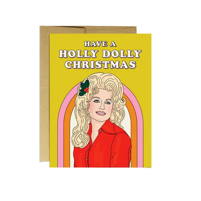 Holly Dolly Christmas Card