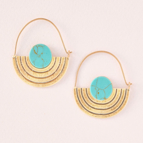 Stone Orbit Earrings - Gold