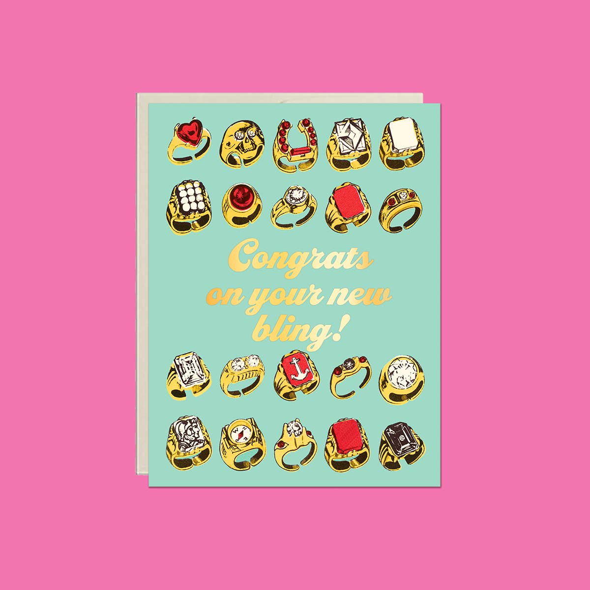 Congrats New Bling – Foil Engagement ✿ Wedding Card
