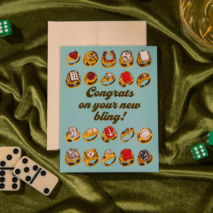 Congrats New Bling – Foil Engagement ✿ Wedding Card