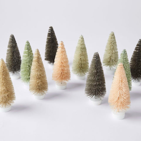 Grey Bottle Brush Trees - Box Set/12