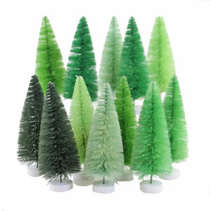 Green Bottle Brush Trees - Box Set/12