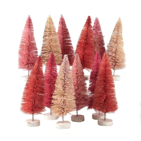 Pink Bottle Brush Trees - Box Set/12