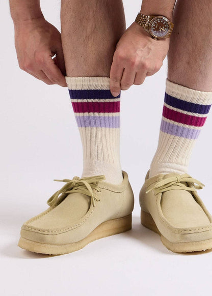 Purple - Retro Birthday Stripe Sock