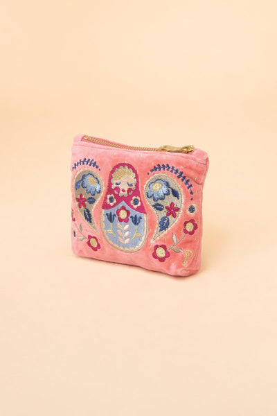 Velvet Cosmetic Bags - Pink Matryoska
