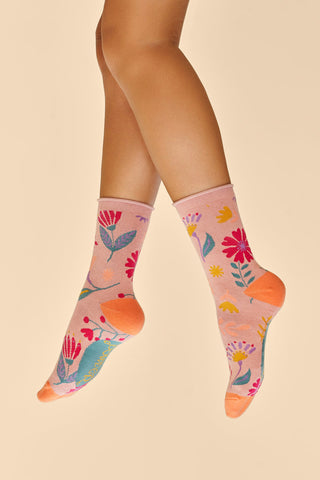 Ankle Sock - Watercolour Flowers Petal