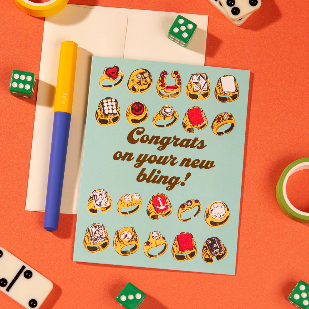 Congrats New Bling – Foil Engagement ✿ Wedding Card