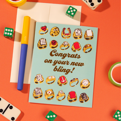 Congrats New Bling – Foil Engagement ✿ Wedding Card