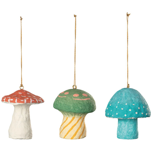 Mache Mushroom Ornament - 3 Styles