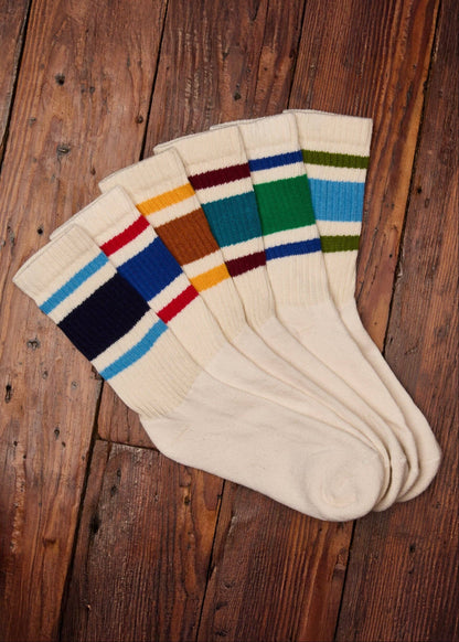 Blue + Chive - Retro Stripe Sock