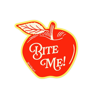 Bite Me Vintage Apple Sticker – Matte Vinyl Sticker