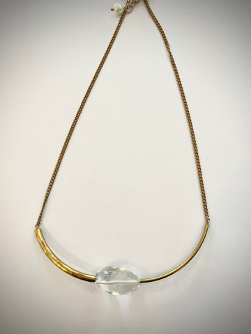 Solitaire Jeweled Necklace - Crystal Clear