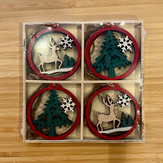 Deer + Tree Ornament Duo Set/8