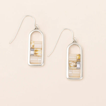 Miyuki Frame Silver Earrings