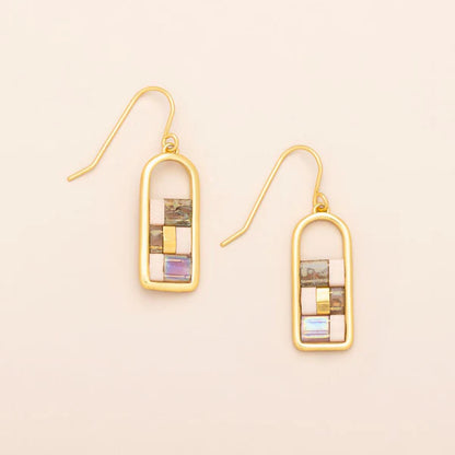 Miyuki Frame Gold Earrings