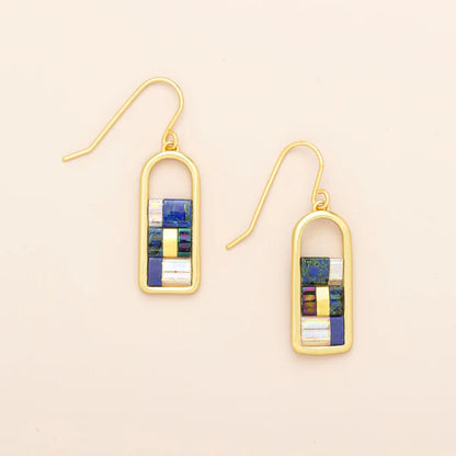 Miyuki Frame Gold Earrings
