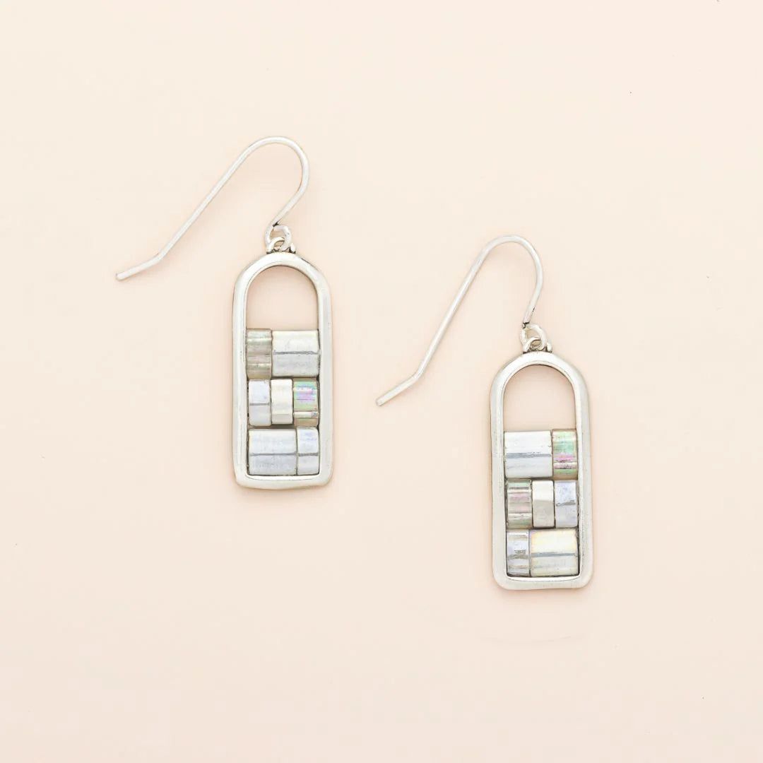 Miyuki Frame Silver Earrings