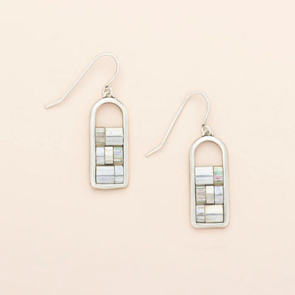 Miyuki Frame Silver Earrings