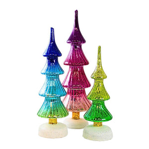 Multi-Coloured Tiered Glass Trees - 3 Sizes