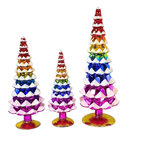 Vibrant Rainbow Glass Trees - 3 Sizes