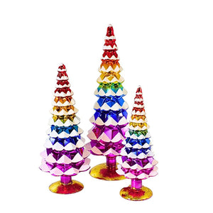 Vibrant Rainbow Glass Trees - 3 Sizes