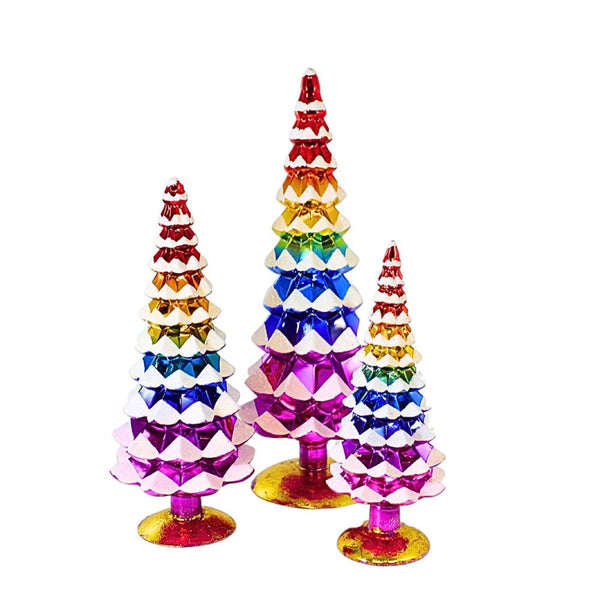 Vibrant Rainbow Glass Trees - 3 Sizes