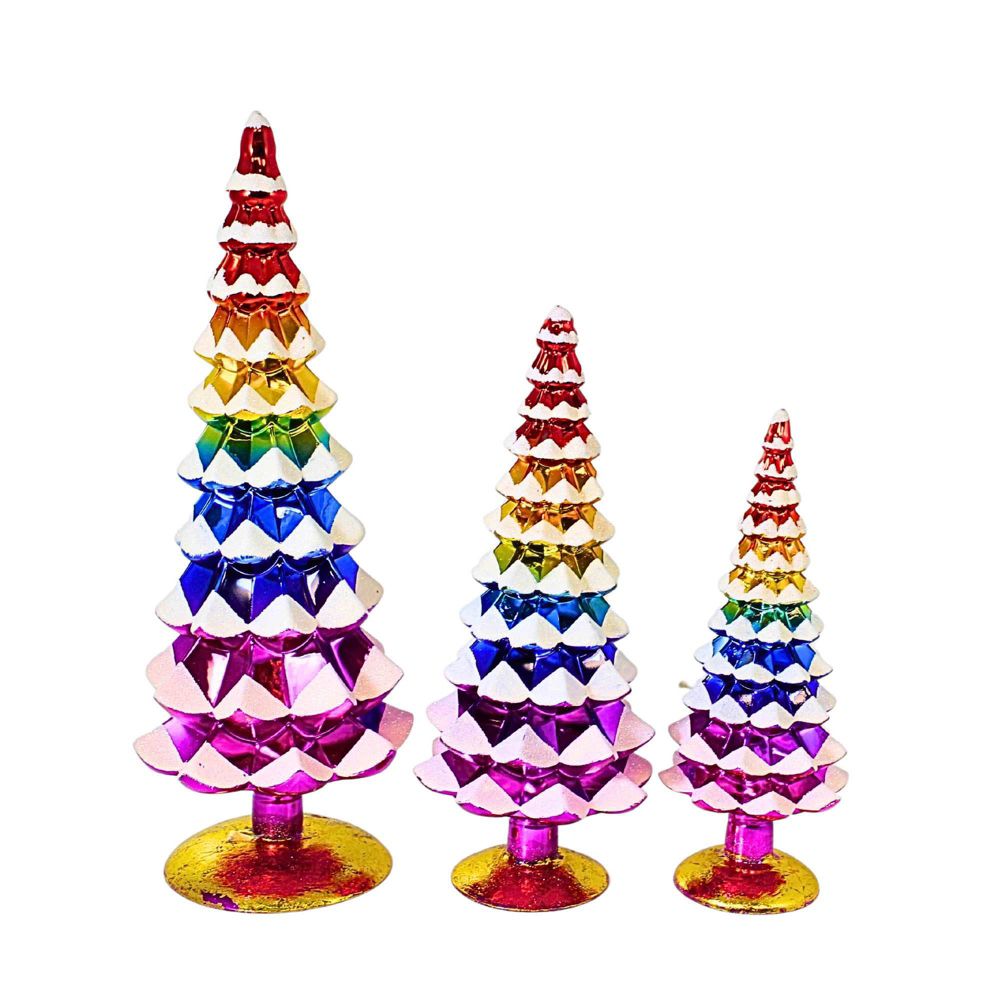 Vibrant Rainbow Glass Trees - 3 Sizes