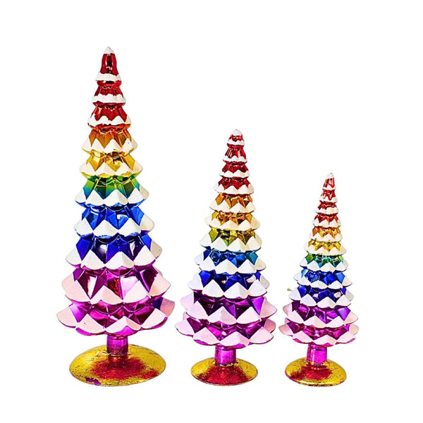 Vibrant Rainbow Glass Trees - 3 Sizes