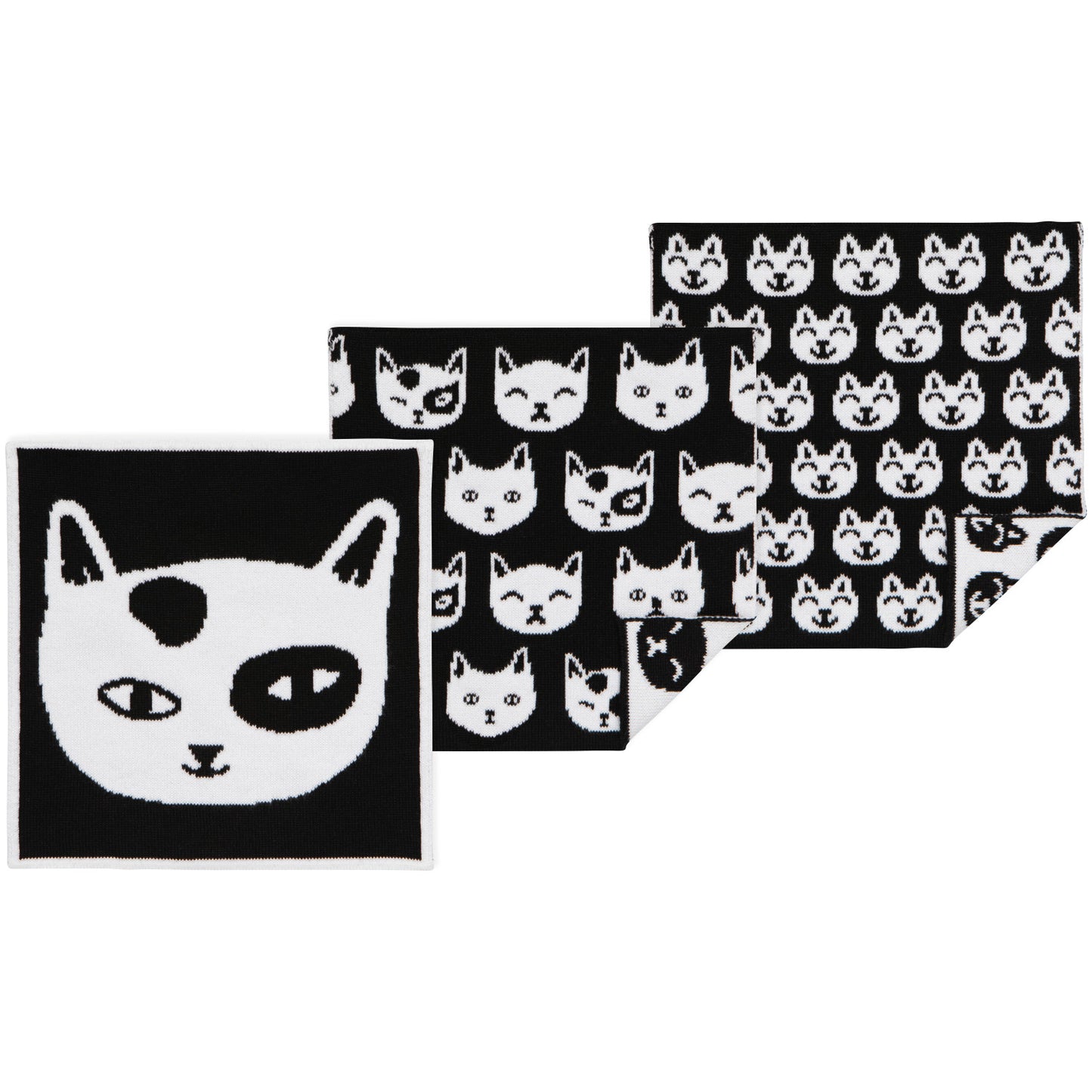 Feline Fine -  Knit Dishcloth Set