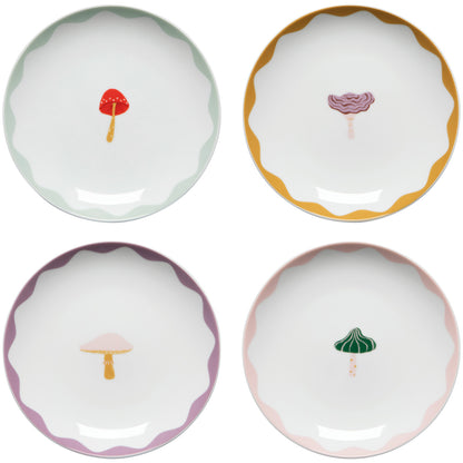 Mushroom Gems Appetizer Plate - Set/4