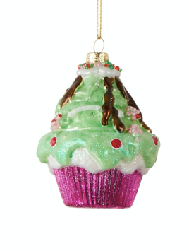 Cupcakes - Vintage Glass Ornament