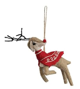 Felted Reindeer Ornament - 9 Styles